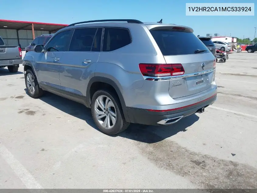 2021 Volkswagen Atlas 3.6L V6 Se W/Technology VIN: 1V2HR2CA1MC533924 Lot: 42637024