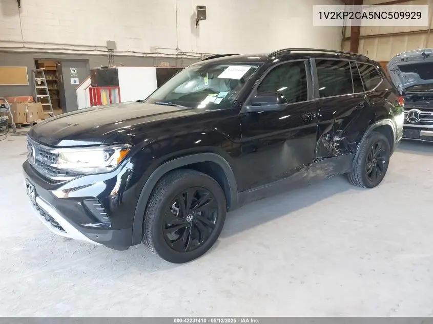 2022 Volkswagen Atlas 2.0T Se W/Technology VIN: 1V2KP2CA5NC509929 Lot: 42231410