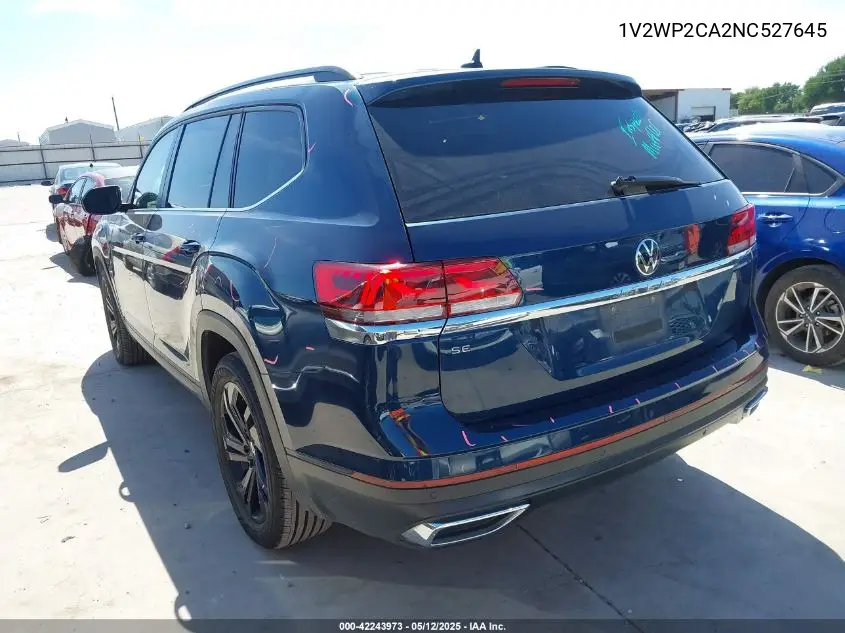 2022 Volkswagen Atlas 2.0T Se W/Technology VIN: 1V2WP2CA2NC527645 Lot: 42243973