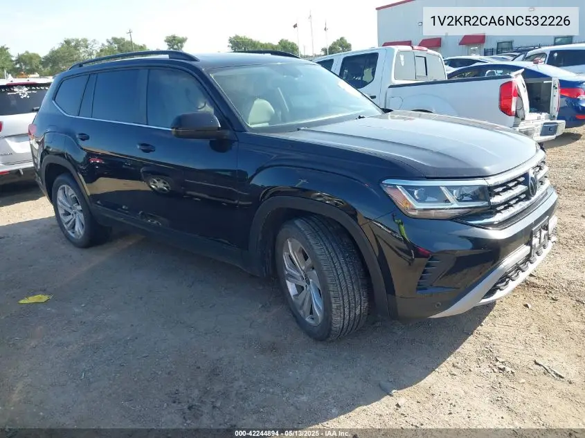 2022 Volkswagen Atlas 3.6L V6 Se W/Technology VIN: 1V2KR2CA6NC532226 Lot: 42244894