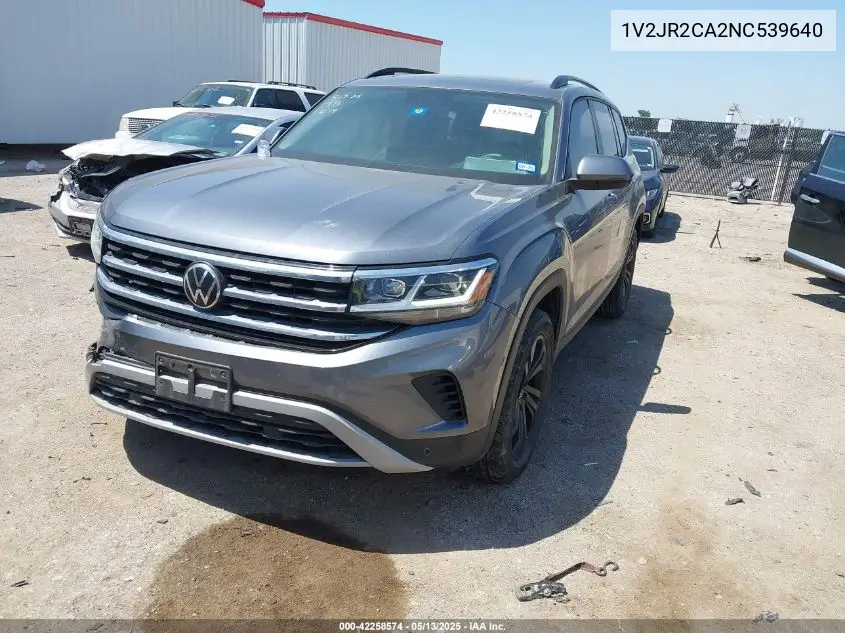 2022 Volkswagen Atlas 3.6L V6 Se W/Technology VIN: 1V2JR2CA2NC539640 Lot: 42258574