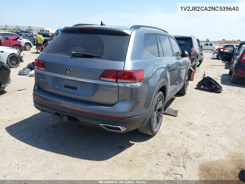 2022 Volkswagen Atlas 3.6L V6 Se W/Technology VIN: 1V2JR2CA2NC539640 Lot: 42258574