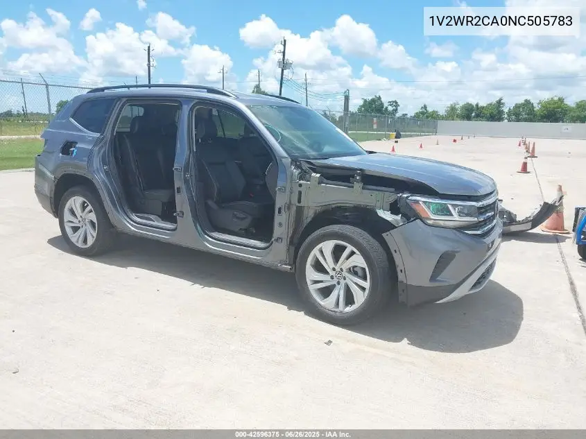 2022 Volkswagen Atlas 3.6L V6 Se W/Technology VIN: 1V2WR2CA0NC505783 Lot: 42596375