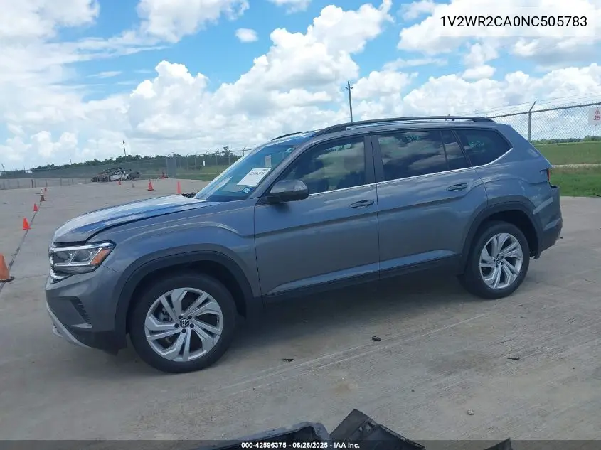 2022 Volkswagen Atlas 3.6L V6 Se W/Technology VIN: 1V2WR2CA0NC505783 Lot: 42596375