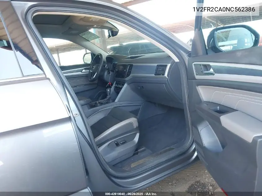 2022 Volkswagen Atlas 3.6L V6 Sel Premium R-Line VIN: 1V2FR2CA0NC562386 Lot: 42610040