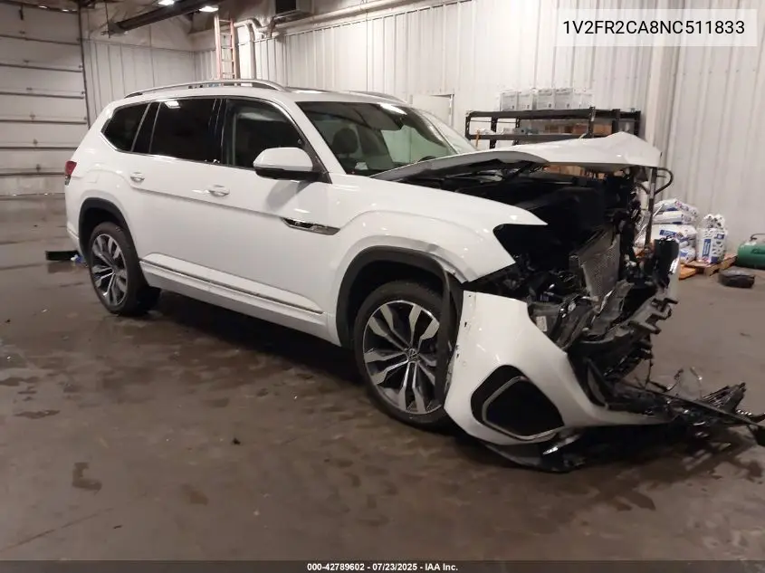 2022 Volkswagen Atlas 3.6L V6 Sel Premium R-Line VIN: 1V2FR2CA8NC511833 Lot: 42789602
