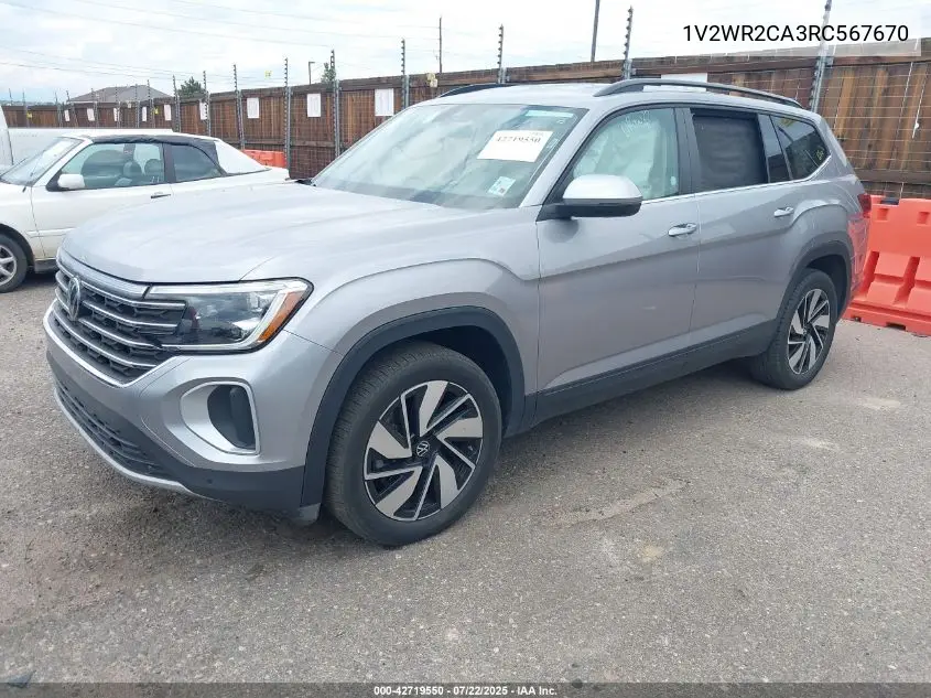 2024 Volkswagen Atlas 2.0T Se W/Technology VIN: 1V2WR2CA3RC567670 Lot: 42719550