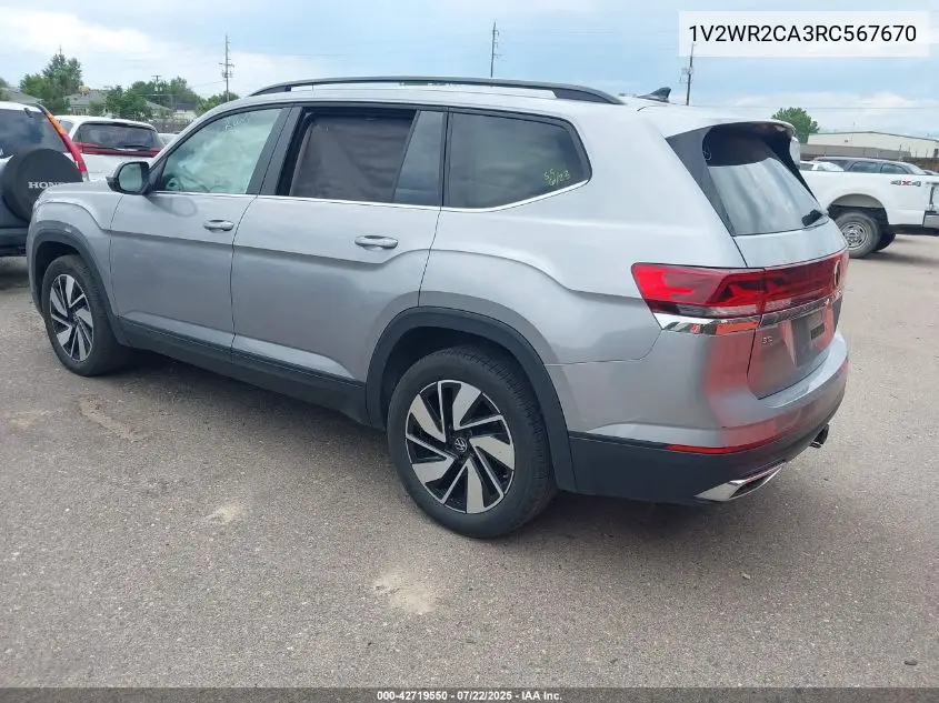 2024 Volkswagen Atlas 2.0T Se W/Technology VIN: 1V2WR2CA3RC567670 Lot: 42719550