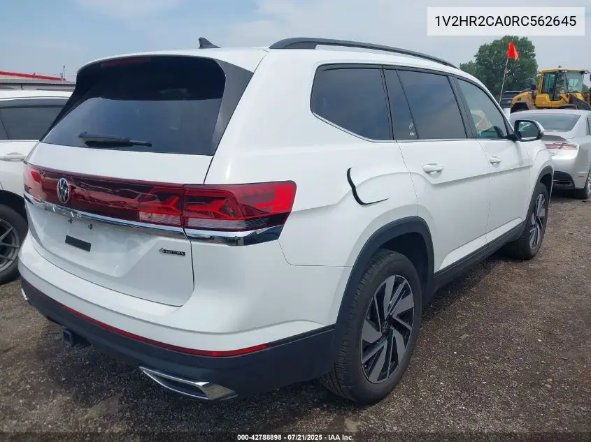 2024 Volkswagen Atlas 2.0T Se W/Technology VIN: 1V2HR2CA0RC562645 Lot: 42788898
