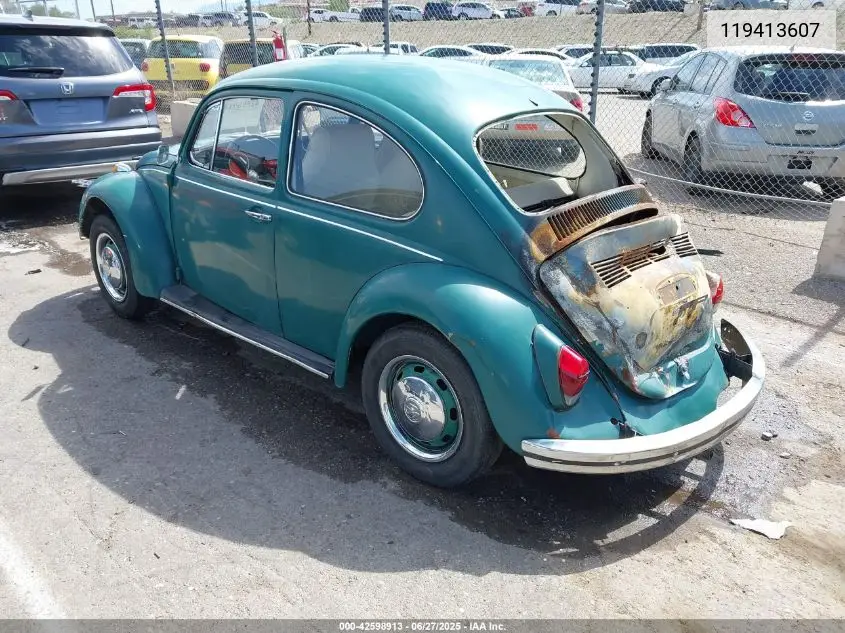 1969 Volkswagen Beetle VIN: 119413607 Lot: 42598913