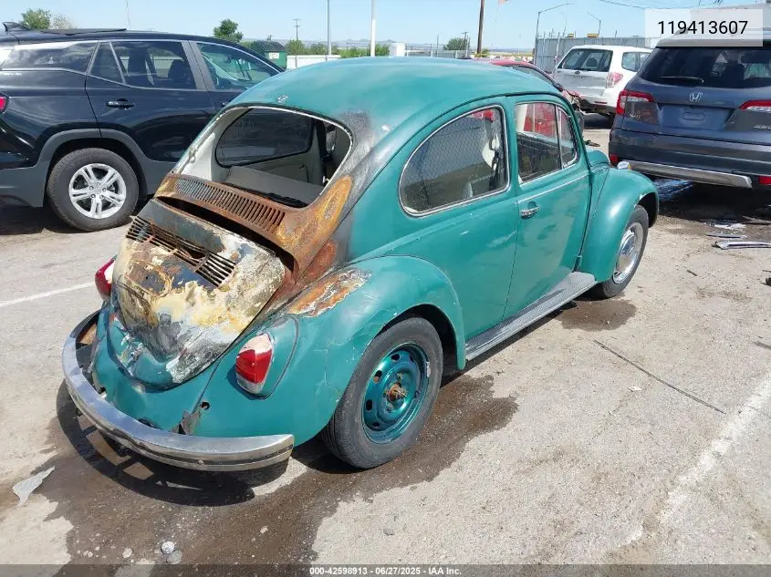 1969 Volkswagen Beetle VIN: 119413607 Lot: 42598913
