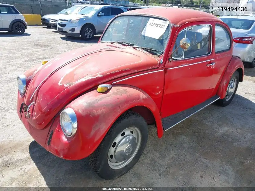 1969 Volkswagen Beetle VIN: 119494436 Lot: 42598922
