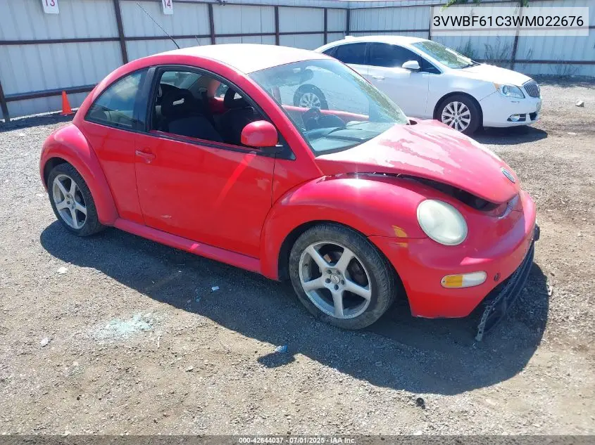 1998 Volkswagen New Beetle Tdi VIN: 3VWBF61C3WM022676 Lot: 42644037
