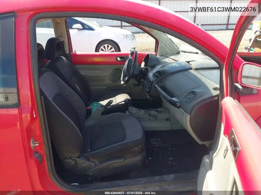 1998 Volkswagen New Beetle Tdi VIN: 3VWBF61C3WM022676 Lot: 42644037