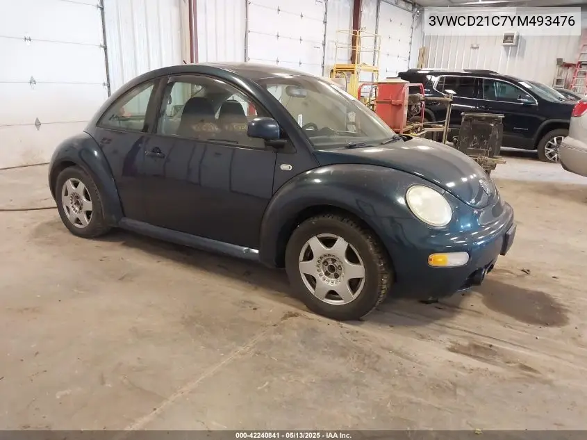 2000 Volkswagen New Beetle Gls 1.8L Turbo VIN: 3VWCD21C7YM493476 Lot: 42240841