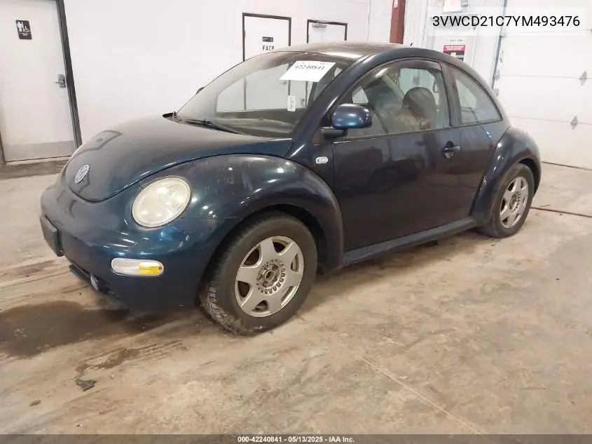 2000 Volkswagen New Beetle Gls 1.8L Turbo VIN: 3VWCD21C7YM493476 Lot: 42240841