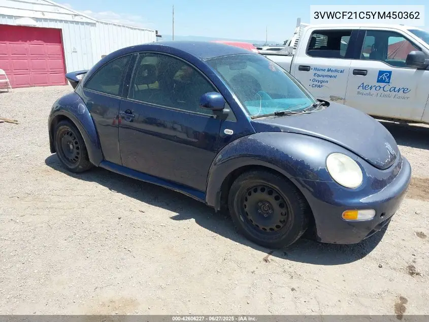 2000 Volkswagen New Beetle Gls Tdi VIN: 3VWCF21C5YM450362 Lot: 42606227