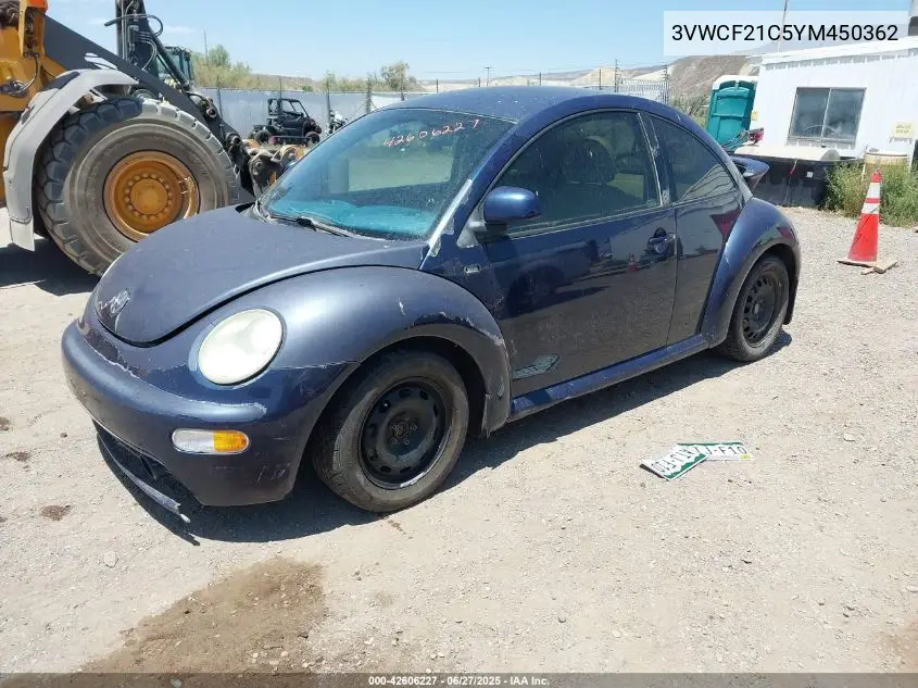 2000 Volkswagen New Beetle Gls Tdi VIN: 3VWCF21C5YM450362 Lot: 42606227
