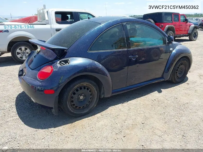 2000 Volkswagen New Beetle Gls Tdi VIN: 3VWCF21C5YM450362 Lot: 42606227
