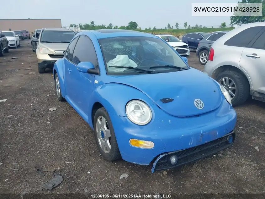 2001 Volkswagen New Beetle Gls VIN: 3VWCC21C91M428928 Lot: 12336195