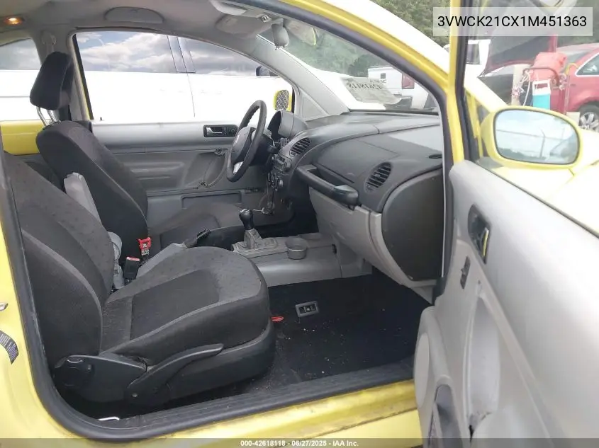 2001 Volkswagen New Beetle Gls VIN: 3VWCK21CX1M451363 Lot: 42618118