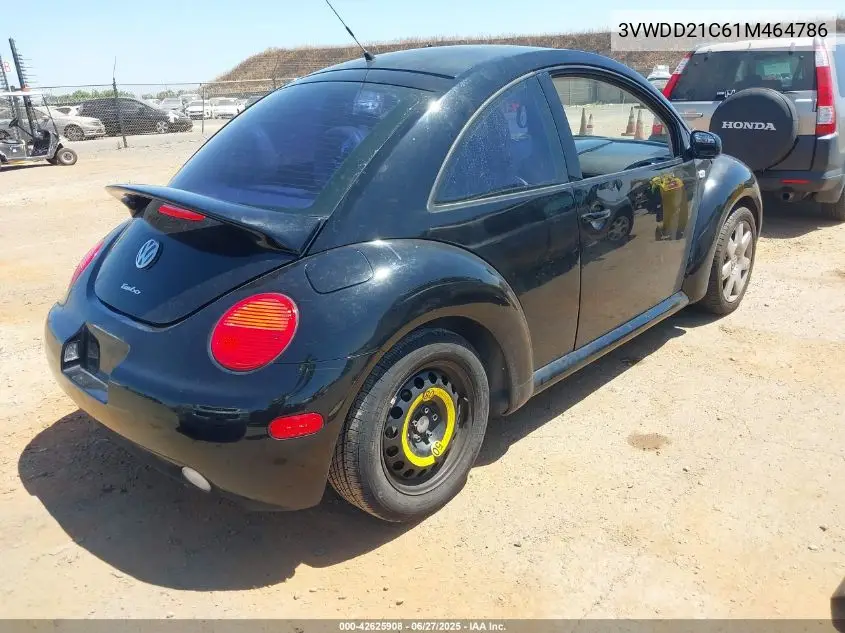2001 Volkswagen New Beetle Glx VIN: 3VWDD21C61M464786 Lot: 42625908