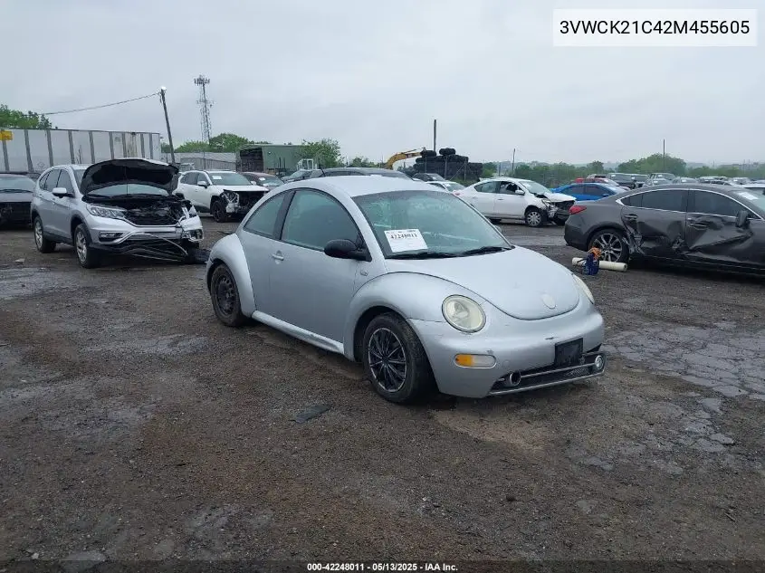 2002 Volkswagen New Beetle Gls VIN: 3VWCK21C42M455605 Lot: 42248011