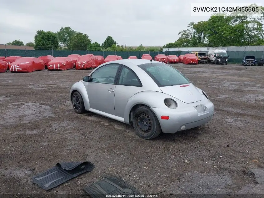2002 Volkswagen New Beetle Gls VIN: 3VWCK21C42M455605 Lot: 42248011