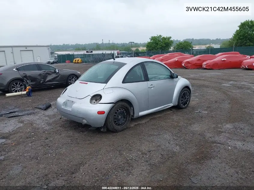 2002 Volkswagen New Beetle Gls VIN: 3VWCK21C42M455605 Lot: 42248011