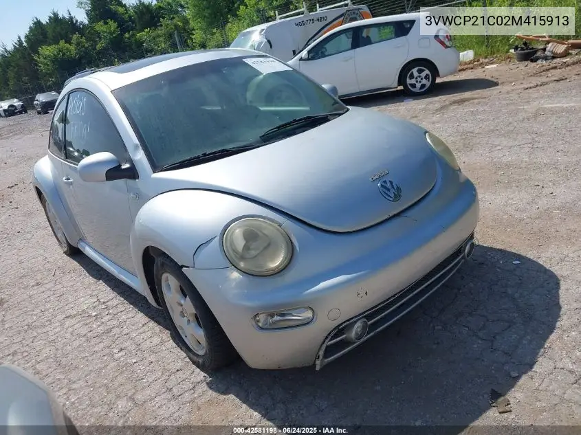 2002 Volkswagen New Beetle Gls Tdi VIN: 3VWCP21C02M415913 Lot: 42581198