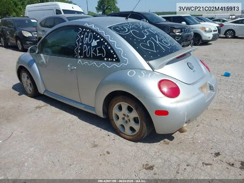 2002 Volkswagen New Beetle Gls Tdi VIN: 3VWCP21C02M415913 Lot: 42581198
