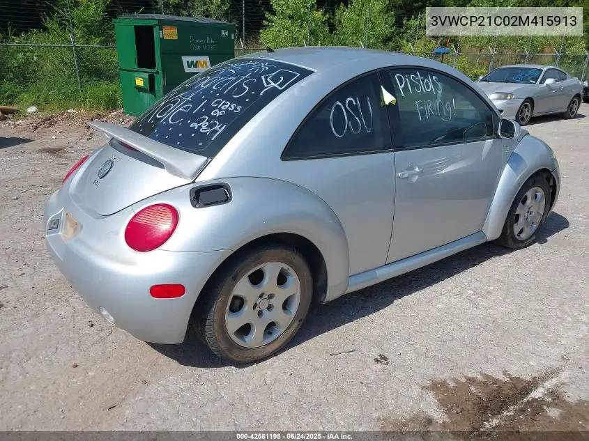 2002 Volkswagen New Beetle Gls Tdi VIN: 3VWCP21C02M415913 Lot: 42581198
