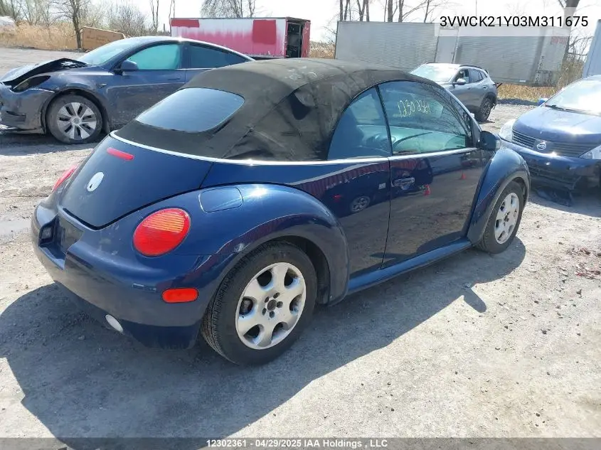 2003 Volkswagen New Beetle Gls VIN: 3VWCK21Y03M311675 Lot: 12302361
