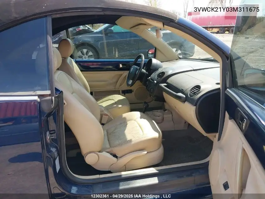 2003 Volkswagen New Beetle Gls VIN: 3VWCK21Y03M311675 Lot: 12302361