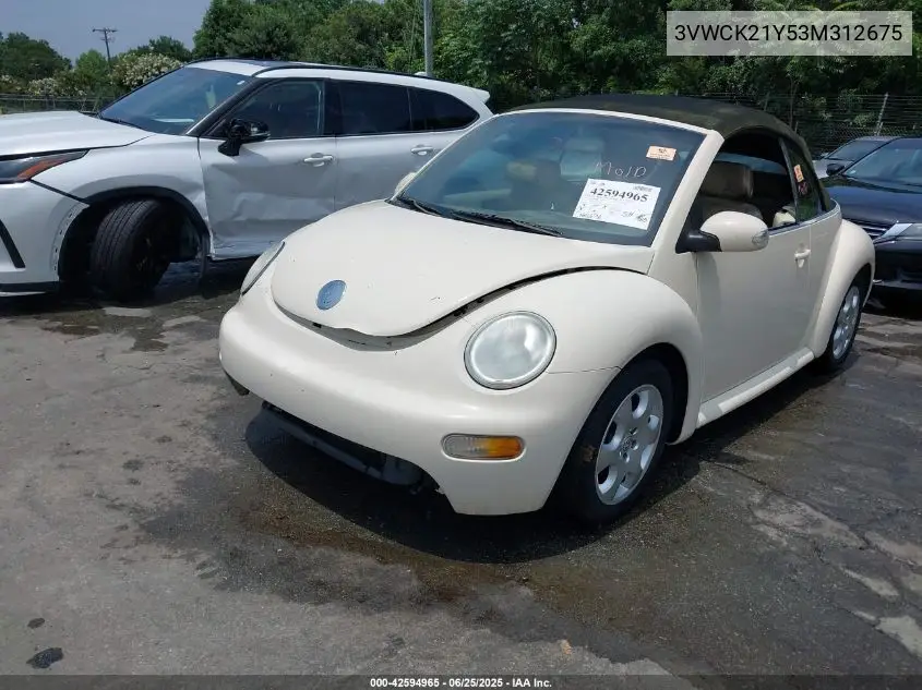 2003 Volkswagen New Beetle Gls VIN: 3VWCK21Y53M312675 Lot: 42594965