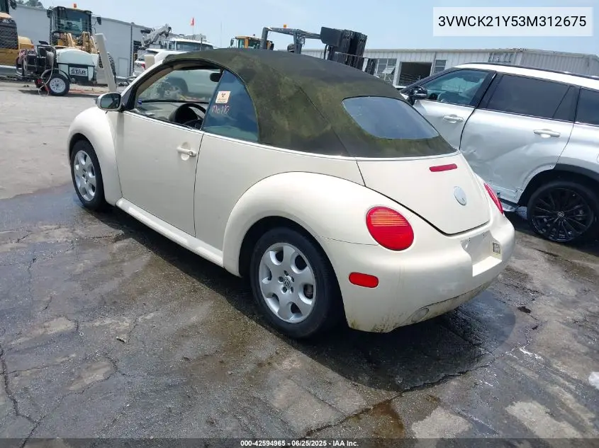 2003 Volkswagen New Beetle Gls VIN: 3VWCK21Y53M312675 Lot: 42594965