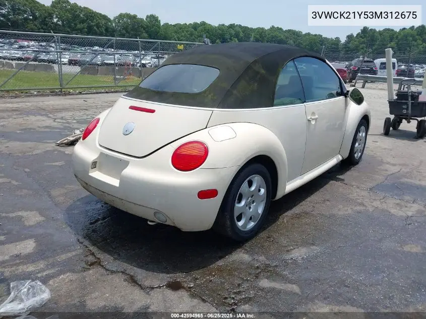 2003 Volkswagen New Beetle Gls VIN: 3VWCK21Y53M312675 Lot: 42594965
