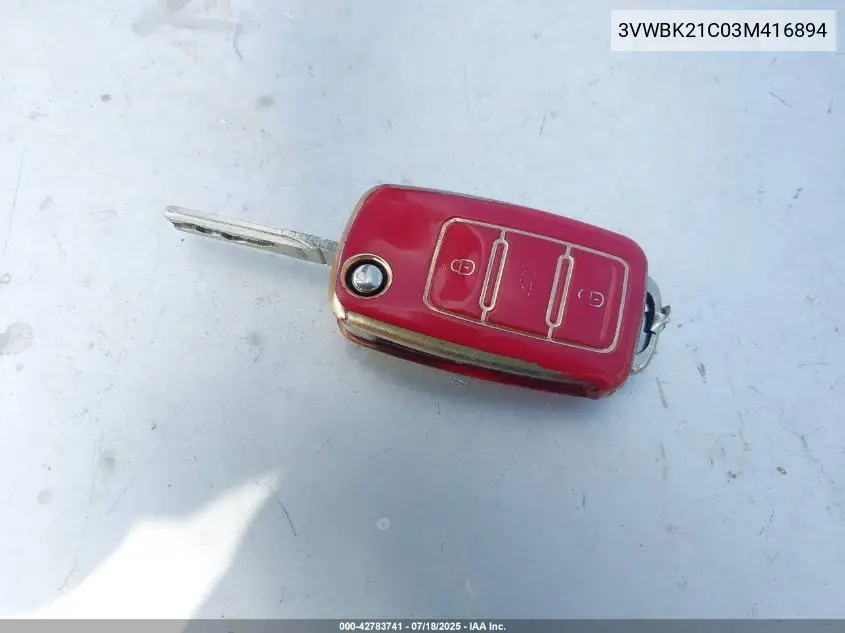 2003 Volkswagen New Beetle Gl VIN: 3VWBK21C03M416894 Lot: 42783741