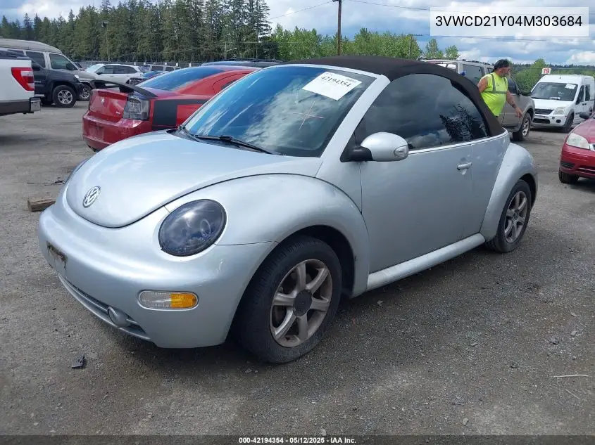2004 Volkswagen New Beetle Gls 1.8T VIN: 3VWCD21Y04M303684 Lot: 42194354