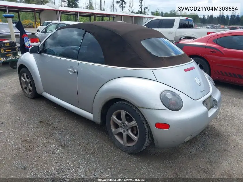 2004 Volkswagen New Beetle Gls 1.8T VIN: 3VWCD21Y04M303684 Lot: 42194354