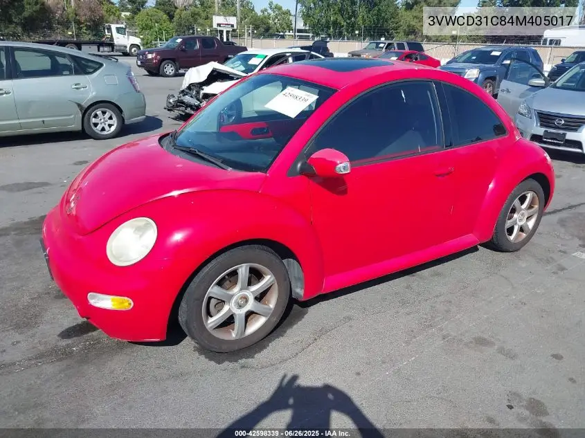 2004 Volkswagen New Beetle Gls 1.8T VIN: 3VWCD31C84M405017 Lot: 42598339