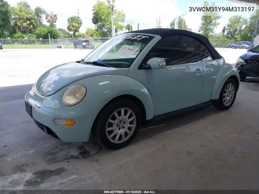 2004 Volkswagen New Beetle Gls VIN: 3VWCM31Y94M313197 Lot: 42779585