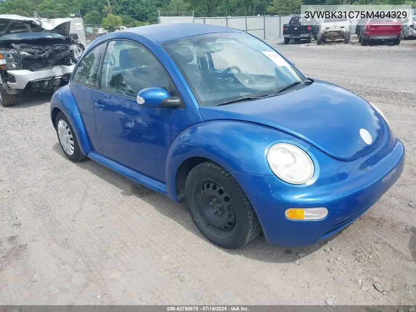 2005 Volkswagen New Beetle Gl VIN: 3VWBK31C75M404329 Lot: 42750875