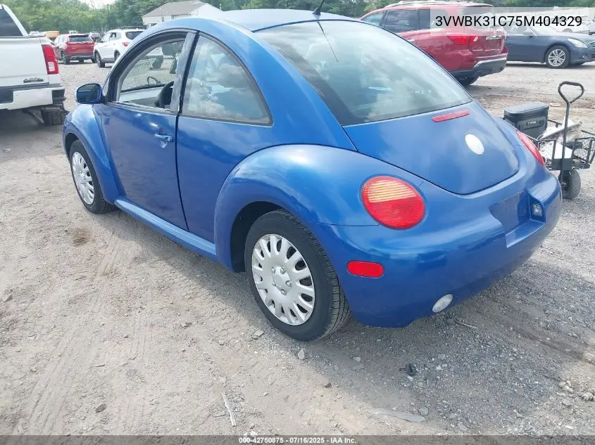 2005 Volkswagen New Beetle Gl VIN: 3VWBK31C75M404329 Lot: 42750875