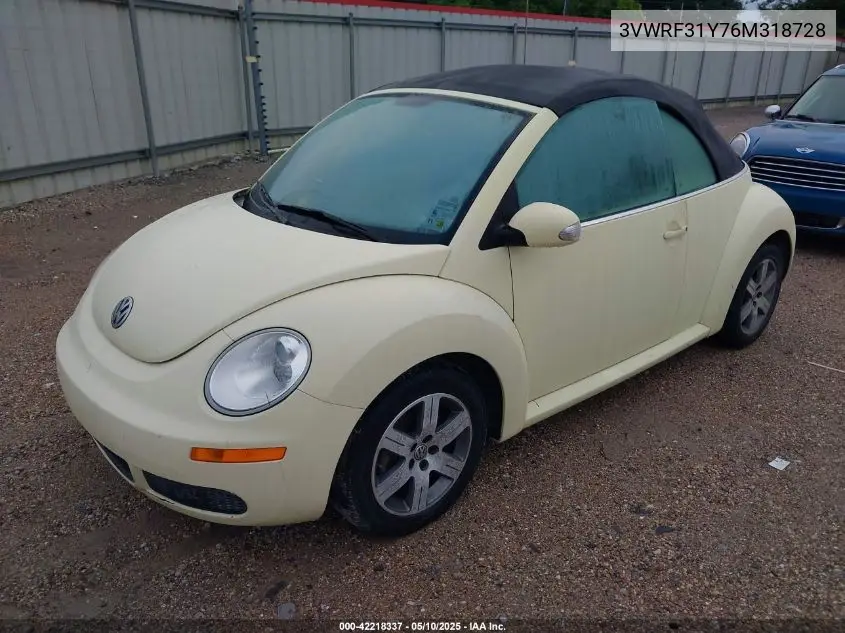 2006 Volkswagen New Beetle 2.5 VIN: 3VWRF31Y76M318728 Lot: 42218337