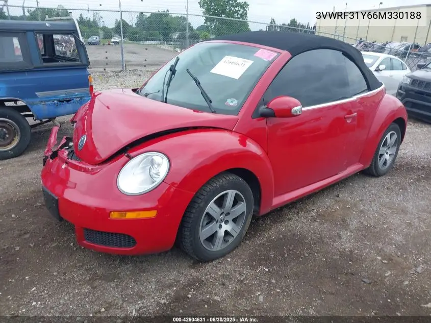2006 Volkswagen New Beetle Convertible Option Pkg 1 VIN: 3VWRF31Y66M330188 Lot: 42604631