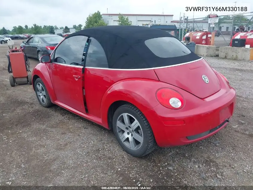 2006 Volkswagen New Beetle Convertible Option Pkg 1 VIN: 3VWRF31Y66M330188 Lot: 42604631