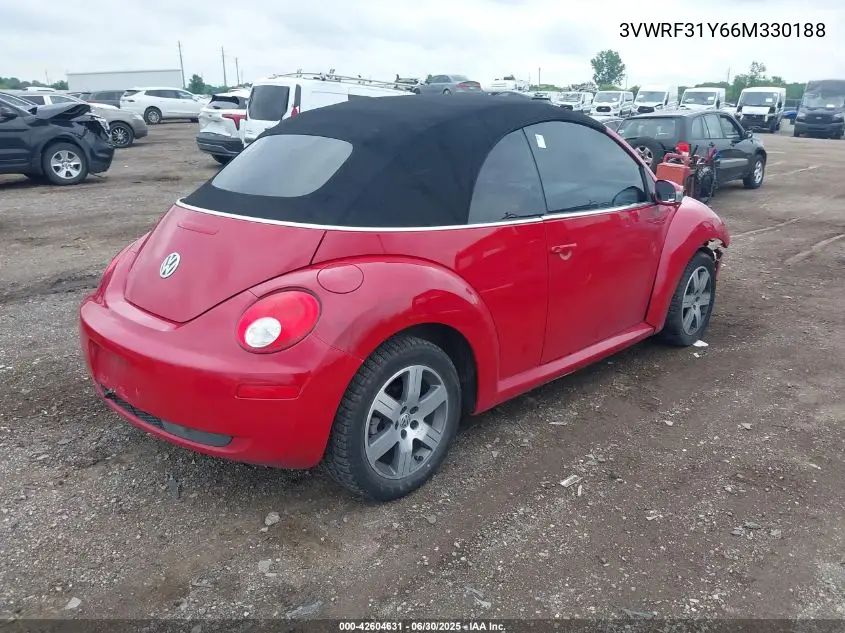 2006 Volkswagen New Beetle Convertible Option Pkg 1 VIN: 3VWRF31Y66M330188 Lot: 42604631