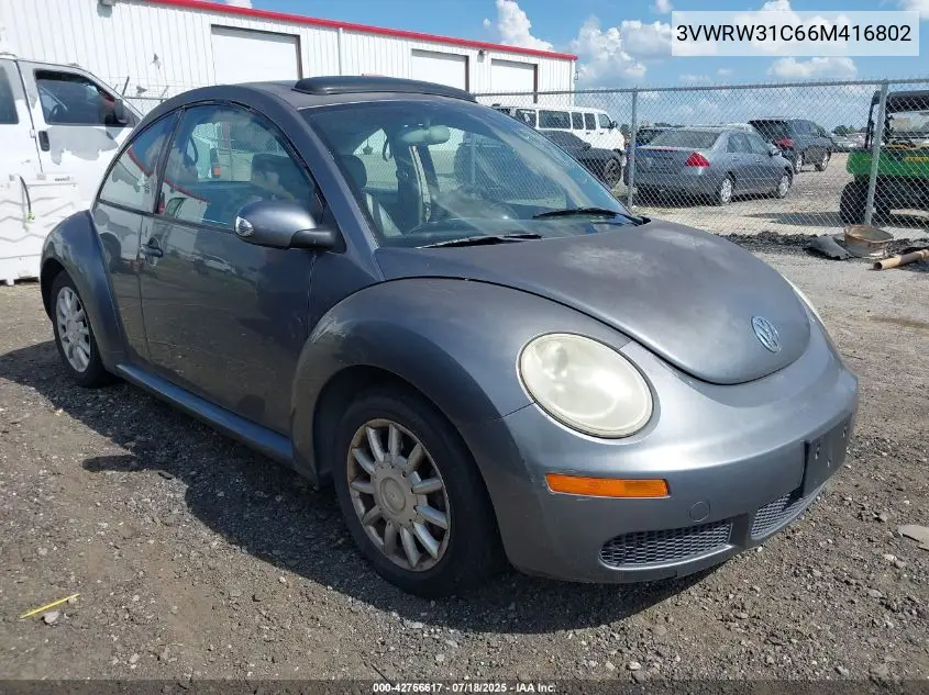 2006 Volkswagen New Beetle 2.5 VIN: 3VWRW31C66M416802 Lot: 42766617