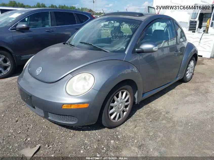 2006 Volkswagen New Beetle 2.5 VIN: 3VWRW31C66M416802 Lot: 42766617
